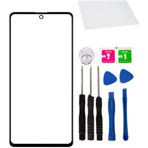 Replacement Repair Front Outer Glass Lens Cover Screen + OCA for Samsung Galaxy S21 FE 5G SM-G990 with Parts Tape Tool (No LCD Touch ＆ Digitizer)