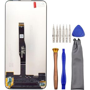 Complete Screen LCD Digitizer Touch Assembly Replacement for Huawei P40 lite Nova 5i Nova 6 SE with Tool Kit Black 6.4"