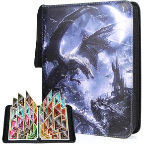 JoyHood Trading Cards Binder Holds 900 Cards, TCG Card Collection Binder 9 Pocket Holder for YGO MTG Hockey Baseball Sports Soccer Cards, Gifts for Boy & Girl