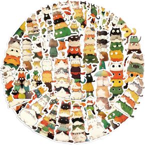 50PCS Christmas Stickers for Kids Cute Cat Stickers Aesthetic Vinyl Waterproof Christmas Cat Stickers for Book,Laptop,Phone Christmas Gift for Kids Christmas Party Supplies Decoration Favors