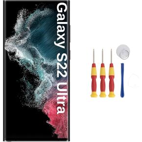 Organic Screen Replacement for Galaxy S22 Ultra, S22 Ultra Frame, Digitizer Assembly with Frame Repair Tools for S22 Ultra