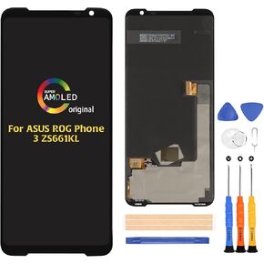 6.59 inch for ASUS ROG Phone 3 Screen Replacement Touch Screen Digitizer ZS661KL,ZS661KS,I003DD LCD Display Full Assembly Repair Kits,with Tools