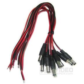 10 Pack DC Power Female Pigtail Connectors 2.1 x 5.5mm Copper 10 inch Length