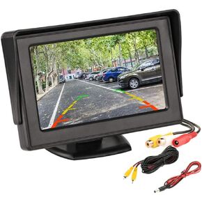 HD Mini 4.3 inch Monitor Digital TFT LCD 800 * 480 in-Dash Parking Video System Parking Assistance 2 RCA Screen for Car