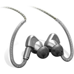 SoundMAGIC E90C Wired Earbuds with Microphone - Coaxial Dual Driver in Ear Monitor Earphones HiFi Stereo Over-Ear Hooks IEM Headphones with Detachable Cable for Musician Audiophile