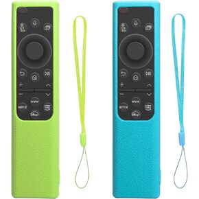 2 Pack Remote Cover for Samsung Smart TV, Silicone Protective Case for Samsung Solar Cell Remote 2021 2022 BN59-01357 BN59-01385 BN59-01265A Anti-Slip Remote Case (Royal Blue +Black Not Glow)