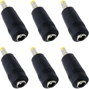 6Pcs DC Power Connector 5.5x2.1mm Female Jack to 4.0x1.7mm Male Adapter Barrel Connector,Yellow