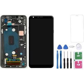 BAIGE, Compatible for LG Stylo 4 Q Stylus Q710 6.2In LCD Screen Replacement Screen Touch LCD Display Digitizer Assembly (Repair Tape Tool Kit with Tempered Glass) (Black+Frame)