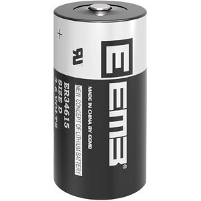 EEMB ER34615 D Cell Batteries 3.6V Lithium Battery 19Ah Li-SOCL₂ Non-Rechargeable Battery LS-33600 SB-D02 XL-205F for CNC Machine Tool, Injection Molding Machine,Printing Machine,Meter,Clock