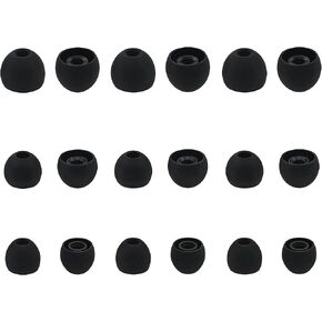BLUEWALL Ear Tips Compatible with JBL 125TWS 130NC Vibe100 Earbuds, S/M/L Sizes Soft Silicon Earbuds Tips Replacement Eartips Compatible with JBL 125TWS 130NC Vibe 100 9 Pairs Black