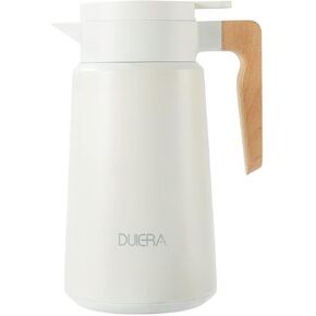 DUIERA 51 oz Coffee Carafe Double Walled Thermal Carafe Stainless Steel Thermos Pot, 1.5 L Beverage Dispenser Keeping Hot/Cold - Black