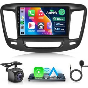 8 Core 4G+64G Android 13 Car Stereo Radio for Chrysler 200 200C 200S 2015-2019, Wireless Carplay Android Auto, Rimoody 9 Inch Touchscreen GPS 4G-WiFi DSP-36 Mirror Link 59-UI Themes BT FM Camera