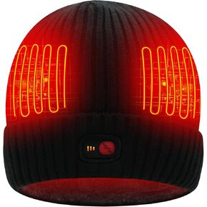 SVPRO Heated Beanie Hats for Men Women,Rechargeable Battery Heated Winter Hat Electric Knit Skull Cap,Outdoor Heated Hat Unisex Cold Weather Hats