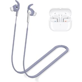 Anti-Lost Strap for Galaxy Buds 3 Pro Ultra Strong Sports Soft Silicone Lanyard Accessories Compatible with Samsung Galaxy Buds Pro 3 Neck Rope Cord(Purple)