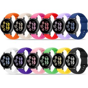 12 Pack Bands Compatible with Garmin Vivoactive 5/Vivoactive 3, Venu 2 Plus/Venu Sq/Venu, Vivomove, Forerunner 645/245 Music Watch Band, 20mm Soft Silicone Sport Strap for Women Men
