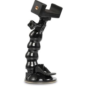 Flexible Gooseneck Suction Cup Car Cell Phone Holder Car Mount Compatible with All 4.0-7.0 inch Phones and Most Action Cameras, Made up of 7 Adjustable Joints can be rotated 360 Degree.