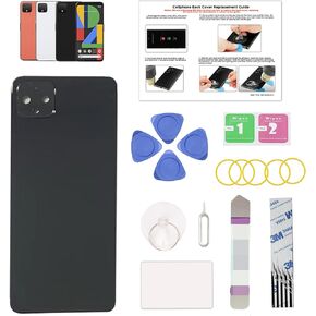 GREEN FUSION Compatible with Pixel 4 XL Back Cover Replacement, Pixel 4 XL Back Housing Door for All Carriers, Includes Repair Tools & Instruction, Black