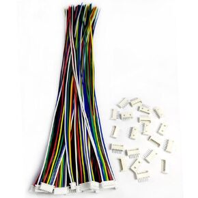 BOJOUL for 20 Sets JST 1.25mm 6 Pin Male Connector and 28AWG Female Connector Plug with Wire Cable 20cm Used in PCB Toys Household Appliances etc