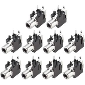 uxcell PCB Panel Mount Single RCA Socket Female Jack Audio Video AV Connector Black 2pins 10Pcs