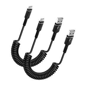 كابل USB C ملفوف للسيارة شحن سريع لهاتف iPhone 16/16 Pro/16 Pro Max/16 Plus/15,3FT سلك Android Auto Type C قابل للسحب لهاتف Samsung Galaxy A16 5G A15 A54 A25 S24 Ultra A35 S23، Pixel 9Pro 8a 7 in Kuwait