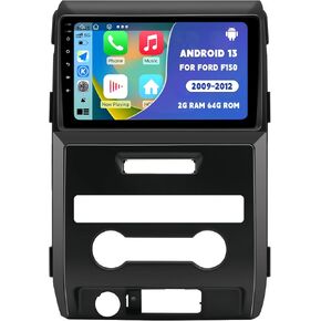 for Ford F150 2009 2010 2011 2012, Android 13 Car Radio Stereo, 9 inch Touch Screen 2G+64G Head Unit with Wireless CarPlay Android Auto SWC GPS WiFi Bluetooth FM RDS DSP