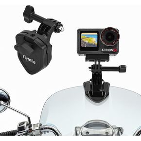 Motorcycle Windshield Clip for DJI Action 5 Pro 4 3,Aluminum Alloy Motorcycle Windshield Camera Clamp for GoPro Hero 13 12 11 10 9 8,for Insta360 Ace Pro,for AKASO Accessories