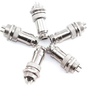 DGZZI GX12 Aviation Connector Plug 5 Pairs 4-Pin 12mm Metal Male Female Panel Connector Socket