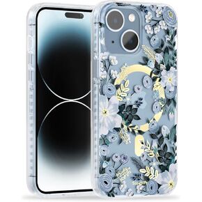 for iPhone 14 Case [Compatible with MagSafe] with Matte Black Leopard Cheetah Print Design, Cute Magnetic Phone Cover for Women Girls and Men, Slim Bumper with Stylish Pattern