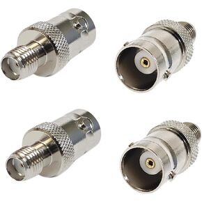 axhsunetc 4PCS BNC to SMA Adapter Kit SMA Female to BNC Female Coaxial Connectors for WiFi Antenna Extender Transceiver BNC to SMA Coax Connector BNC/SMA-KK