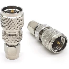 2PCS Mini UHF to SMA Adapter, SMA Male to Mini UHF SO239 Male Coax Connector,Mini PL259 UHF to SMA Antennas Adapter for WLMR, LMA, Video,Coax Cable