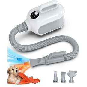 SISIGAD Dog Blow Dryer, High Velocity Blow Dryer for Dogs, 2500W Adjustable Speed and Temperature with 3 Nozzles for for All Kinds of Pets