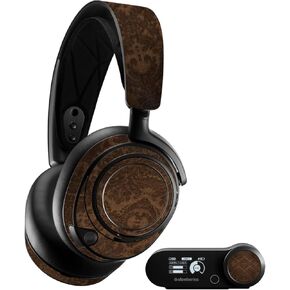 MightySkins Glossy Glitter Skin Compatible with SteelSeries Arctis Nova Pro - Brown Linen | Protective, Durable High-Gloss Glitter Finish | Easy to Apply, Remove, and Change Styles | Made in The USA