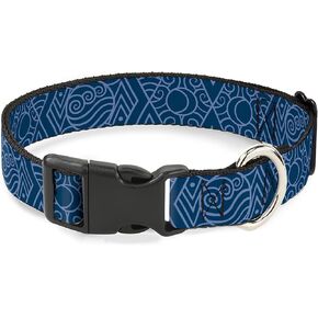 Nickelodeon Dog Collar with Plastic Clip, Quick Release, Easy Adjustable, Avatar Last Airbender Water Element, 15 to 24 Inches 1.0 Inch Wide