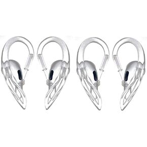 Ear Hook Compatible with AirPods Pro Compatible with AirPods 3/2/1, JNSA Ear Hooks 4 PCS 2 Pairs for AirPod Pro/3/2/1, Transparent 2Pair