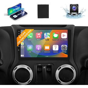 Leadfan Car Radio Stereo for Dodge Ram 1500 2500 3500 Jeep Wrangler JK Compass Grand Cherokee CarPlay Android Auto - 10.1 Inch Touch Screen Stereo WiFi GPS Navi/FM/BT 5.1/SWC/Camera (2+32G)