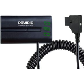 LCD Voltage Display D-tap/P-tap to NP-F/L-Series Power Cable for On-Camera Monitor Video Light F6 Field Recorder