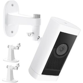2-Pack Adjustable Wall Mount for Ring Stick Up Cam Pro, 360° Swivel Design for Perfect Viewing Angle, Weatherproof Security Camera Mount, Ideal for Indoor/Outdoor Installation - White