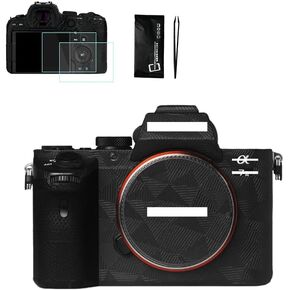 Camera Body Protective Film for Sony Alpha A7 II/ A7 MarkII ILCE-7M3， Anti-Scratch Camera Skin Sticker include 2pcs A7ii A7III screen protector and tools (A7III Triangle Black)
