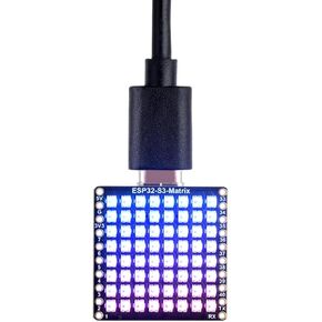 ESP32-S3 Development Board Onboard 8x8 RGB LED Matrix and QMI8658C Attitude Sensor,17 x Multi-Function GPIO Pins, Supports Wi-Fi and Bluetooth LE, 240 MHz Xtensa 32-bit LX7 Dual-core Processor