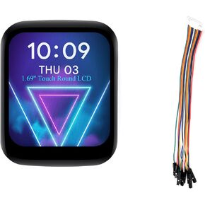 1.69inch Round LCD Display Module with Touch Panel, Micro IPS LCD Display 240×280 Resolution SPI and I2C Communication 262K Display Color Compatible with Raspberry Pi ESP32S3 Pico Arduino STM32, etc