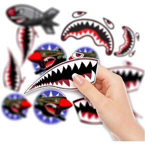 Pack 7 Pcs Tiger Shark Sticker for Cars Vehicles Trucks Laptops Water Bottles Skateboards Luggage Funny Bumper Stickers Reusable Removable Vinyl Decals Car Exterior Accessories