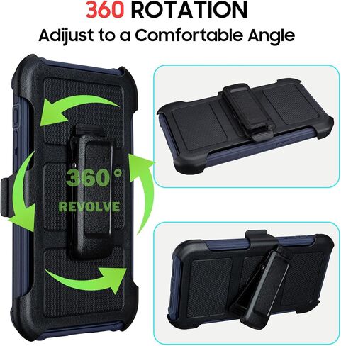 for Defender Phone Case iPhone 14 Plus Case with Clip Holster,Heavy Duty Rugged Full-Body Protective,3 Layers of Sturdy,Military-Grade Shockproof Cover for iPhone Plus 14 Case Defender(Black & Orange) in Saudi Arabia