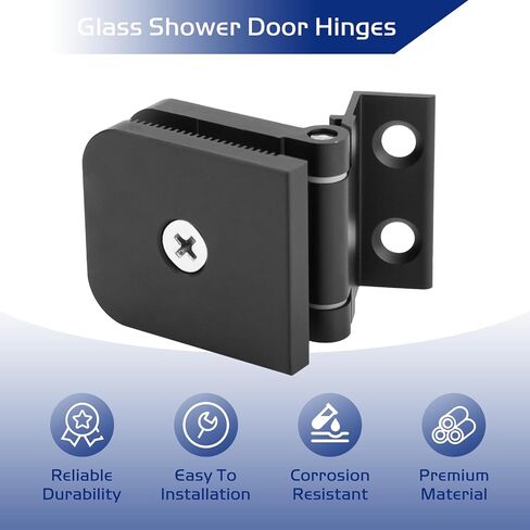 Glass Shower Door Hinges, Polished Chrome Finish Glass Door Mount Hinges Fits 1/4 Inch Aluminum Framed-Glass Shower Doors, Residential Use Shower Doors Hardware Replacement Part in Saudi Arabia