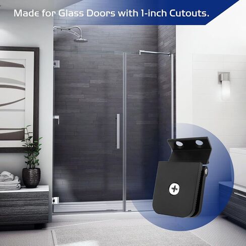 Glass Shower Door Hinges, Polished Chrome Finish Glass Door Mount Hinges Fits 1/4 Inch Aluminum Framed-Glass Shower Doors, Residential Use Shower Doors Hardware Replacement Part in Saudi Arabia
