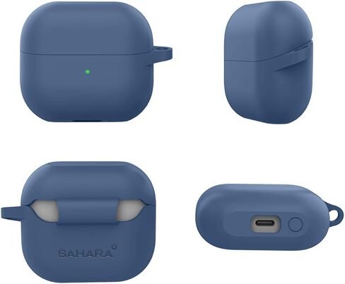 SaharaCase Venture Series Silicone Case for Galaxy Buds3 and Buds3 Pro Headphones - Closed Ergonomic Design, Triple Silicone Material Composition, Carabiner Clip (Desert Blue) in Kuwait