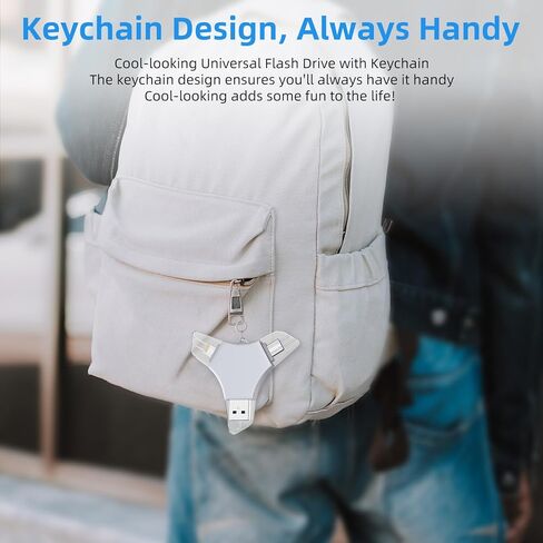 محرك أقراص فلاش USB 3.0 بسعة 64 جيجابايت لهاتف iPhone، عصا تخزين لحفظ الصور 3 في 1 للذاكرة الخارجية للصور/الفيديو/حفظ البيانات/النسخ الاحتياطي، محركات أقراص الإبهام عالية السرعة V2.61 لأجهزة iPhone/iPad/Android/PC - بني ترابي in Kuwait