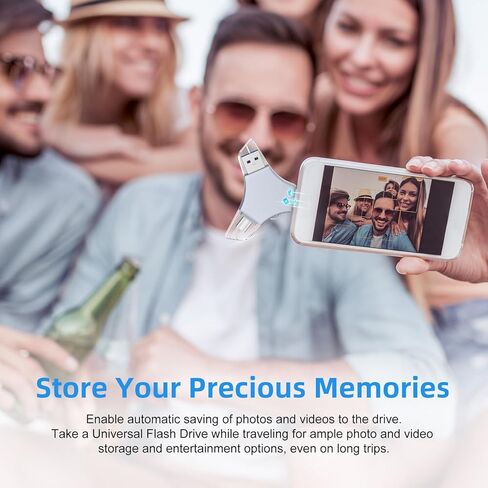 USB 3.0 Flash Drive 64gb for iPhone, 3in1 External Memory Picture Keeper Storage Stick for Photo/Video/Data Saver/Backup, V2.49 High Speed Thumb Drives for iPhone/iPad/Android/PC - Chestnut-Brown in Saudi Arabia