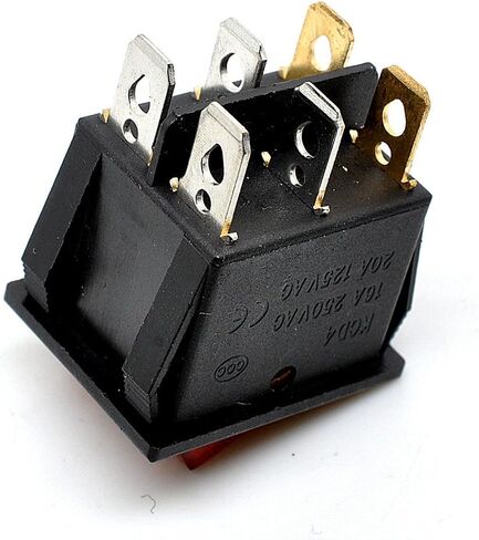 2pcs KCD4 Red Light 6P Terminals ON/Off Double SPST 2 Way Snap in Boat Rocker Switch - AC 250V 16A in Saudi Arabia