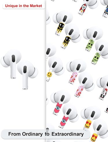 جلود AirPods المضيئة من ROCKMAX الجيل الثاني، ملصق AirPods رائع يتوهج في الظلام، أغلفة جلدية فاخرة لـ AirPods مع أداة تثبيت سهلة (237YG) in Kuwait