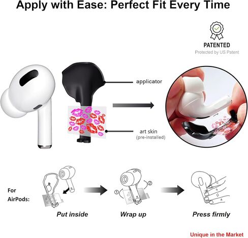 جلود AirPods المضيئة من ROCKMAX الجيل الثاني، ملصق AirPods رائع يتوهج في الظلام، أغلفة جلدية فاخرة لـ AirPods مع أداة تثبيت سهلة (237YG) in Kuwait
